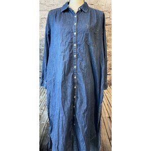 Blue Denim Shirt Dress M/L Modest Coverage